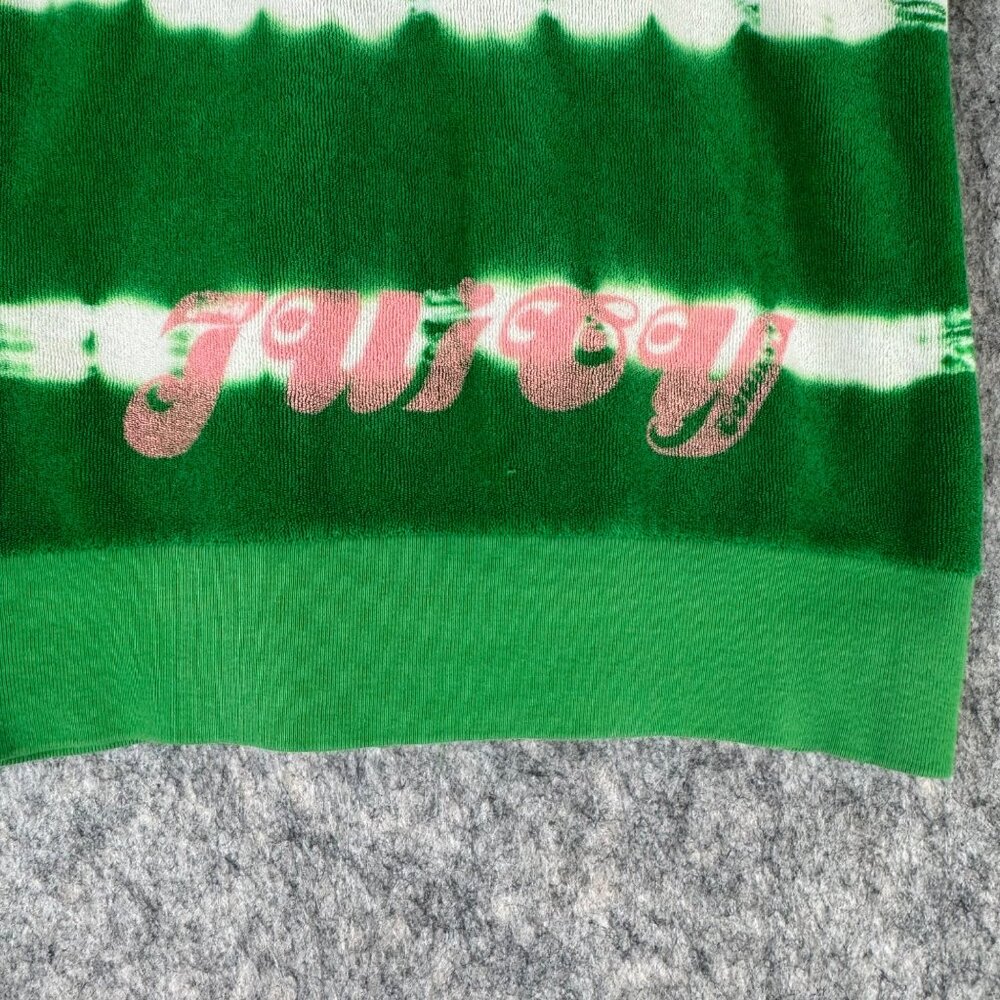 Juicy Girls Vintage Y2K Hoodie Short Sleeve Green Terrycloth Sz 7 - Picture 7 of 9